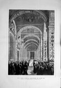 Old Antique Print 1878 Reception Carcassone Pilgrims Vatican Pope Pius 19th