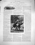 Original Old Antique Print 1878 Celia'S Arbour Men Fighting Illustration 19th