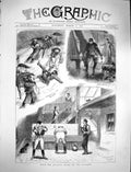 Original Old Antique Print 1878 Advance Guard Russian Siers War Horse Dog 19th