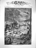 Original Old Antique Print 1878 Scene Road Constatinople Dead People Fine Art