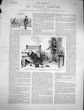 Original Old Antique Print 1878 Celia'S Arbour Story Wassielewski Man Bed House