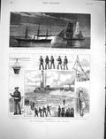 Old Antique Print 1878 Sunderland Volunteer Life Brigade Slave Ship Novo 19th