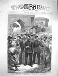 Original Old Antique Print 1878 Osman Pasha Constantinople Courtyard War Office
