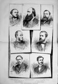 Old Antique Print 1878 Sandon Hardy Stanhope Marquis Salisbury Stanley 19th