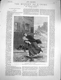 Original Old Antique Print 1878 Massacre Siers Woman Child Victor Hugo Story