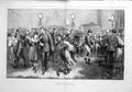 Original Old Antique Print 1878 Russian Siers Makes Ball Simnitza Dancing War