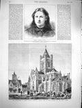 Original Old Antique Print 1878 Vera Zassulitch Christ Church Cathedral Dublin