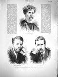 Original Old Antique Print 1878 Joseph Edgar Boehm Morris Riviere Royal Academy