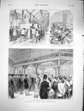 Original Old Antique Print 1878 Paris Exhibition Prince Wales Trocadero Packing