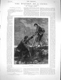 Original Old Antique Print 1878 Victor Hugo Cournet Pond Men Illustration Story