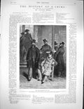 Original Old Antique Print 1878 Police Arrested Prisoners Railway Station Hugo