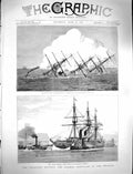 Old Antique Print 1878 Ships German Ironclads Konig Wilhelm Kurfurst Sea 19th
