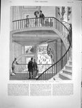 Original Old Antique Print 1878 Paris Exhibition Scene Under Central Dome 19th