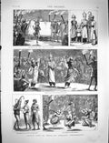 Original Old Antique Print 1878 Coolie Life India Nautch Girls Rajah Orchestra