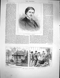 Original Old Antique Print 1878 Victorien Sardou Paris Exhibition Log Cottage