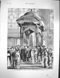 Original Old Antique Print 1878 Prince Wales Indian Paris Exhibition Building