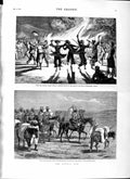Original Old Antique Print 1879 Afghan War Quettah Force Kuram Khatak Danc 19th