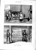 Original Old Antique Print 1879 Cabul Fulloodeh Huzzaras Market Dooranee Noble