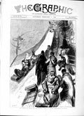 Original Old Antique Print 1879 Marquis Lorne Pricess Louise Canada Ottawa Snow