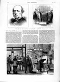 Old Antique Print 1879 Tapestry Exhibition Windsor Moncrieff Glasgow Bank 19th