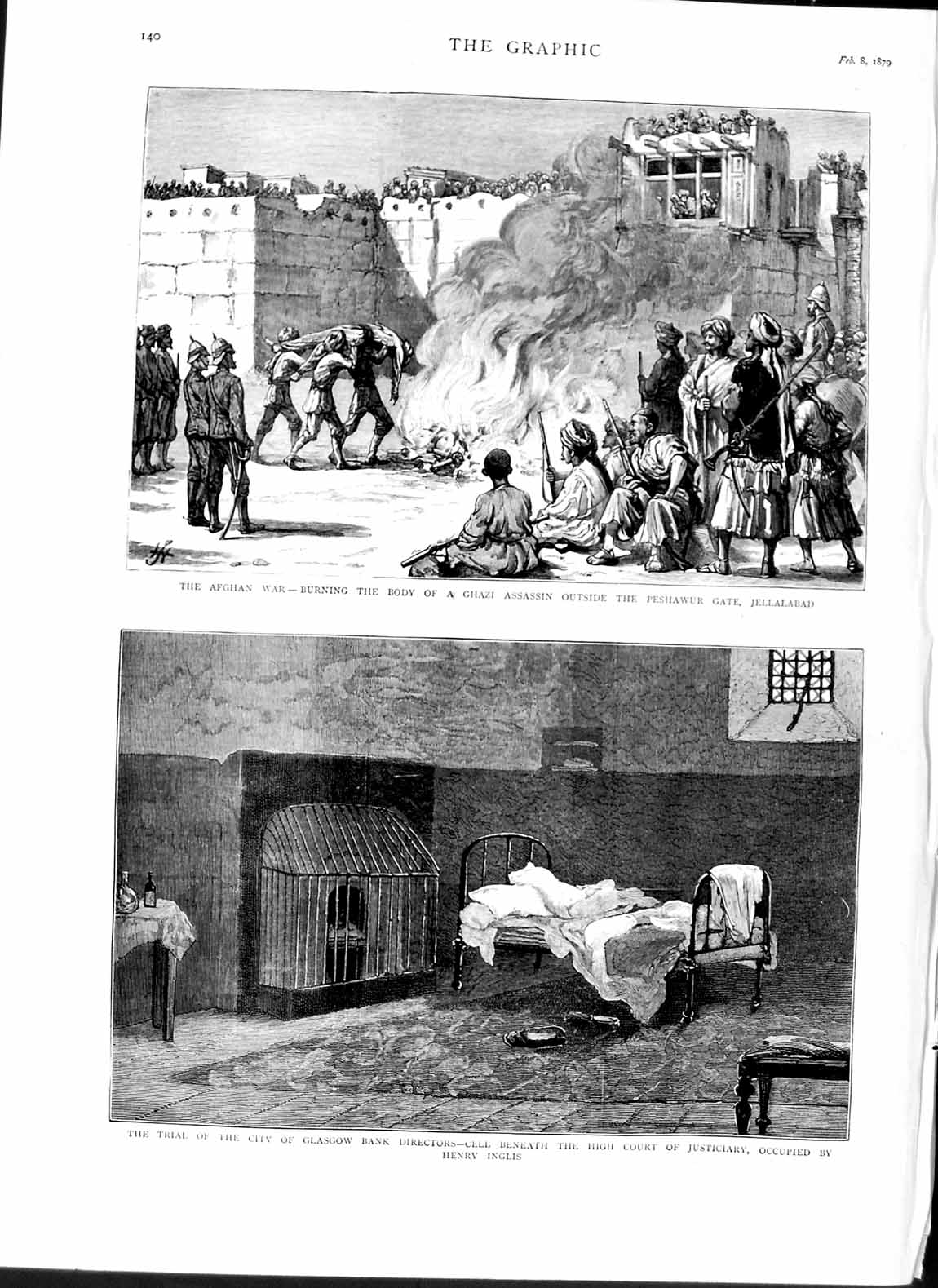 Old Antique Print 1879 Afghan War Ghazi Assassin Jellalabad Inglis Bank 19th