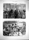 Old Antique Print 1879 Zulu War Negros Ship King Belgians Freedom Turners 19th
