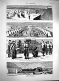 Original Old Antique Print 1879 Zulu War Fort Helpmakaar Isandlwhana Helpmakaar