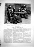 Original Old Antique Print 1879 James Payn Illustration Story Lady Men Halcombe