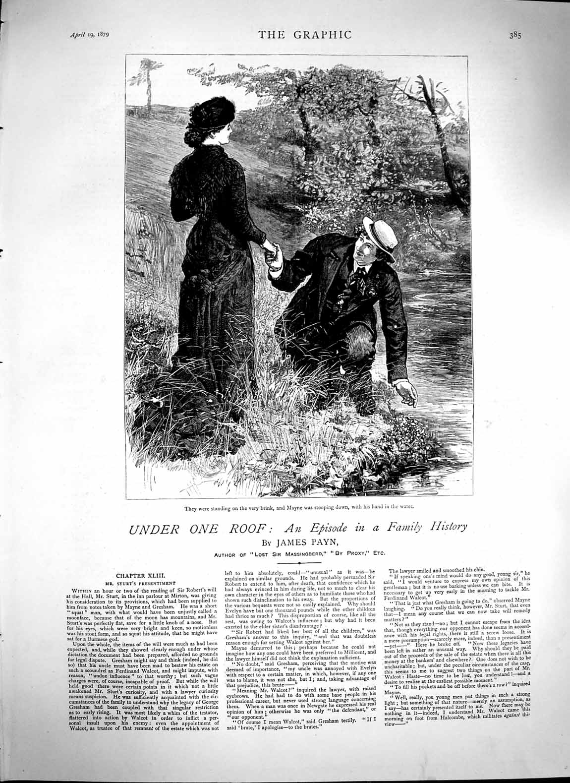Antique Print Ref.207 1879 James Payn Illustration Story Man Woman Romance