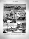 Old Antique Print 1879 Prince Wales Memorial Convalescent Home Hunstanton 19th