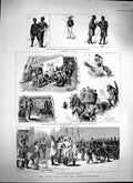 Original Old Antique Print 1879 Zulu War Durban Siers S.S Russia Native Police