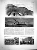 Old Antique Print 1879 Rorke'S Drift Zulu War Bishop Colenso Church Ship 19th