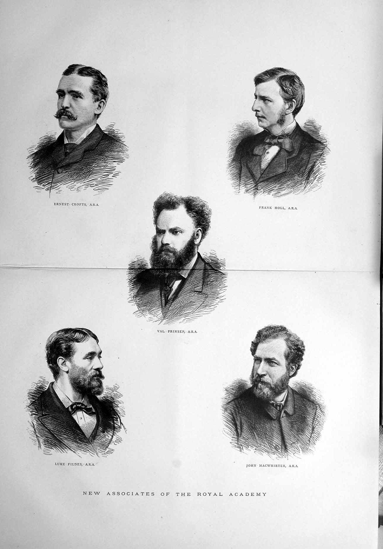 Original Old Antique Print 1879 Ernest Croft Holl Prinsep Fildes Macwhir 19th