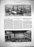 Original Old Antique Print 1879 H.M.Y. Osborne Ship Duke Connaught Malta 19th