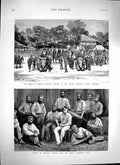 Original Old Antique Print 1879 Cricket Australia Norcia AbTeam 19th
