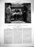 Original Old Antique Print 1879 Men Table Ship Signing Book James Payn Story