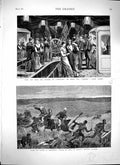 Old Antique Print 1879 Duke Connaught Osborne Ship Battle Ginghilova Zulu 19th