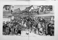 Original Old Antique Print 1879 Travelling Shanghai Derby Horses Japanese 19th