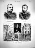 Original Old Antique Print 1879 Thomas Moore Centenary Dublin Letellier Quebec