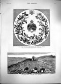 Original Old Antique Print 1879 Surkh Khotal Red Hill Gandamak Emperor Germany