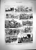 Old Antique Print 1879 Coachmakers Exhibition Mail Stage Coach Cetewayo 19th
