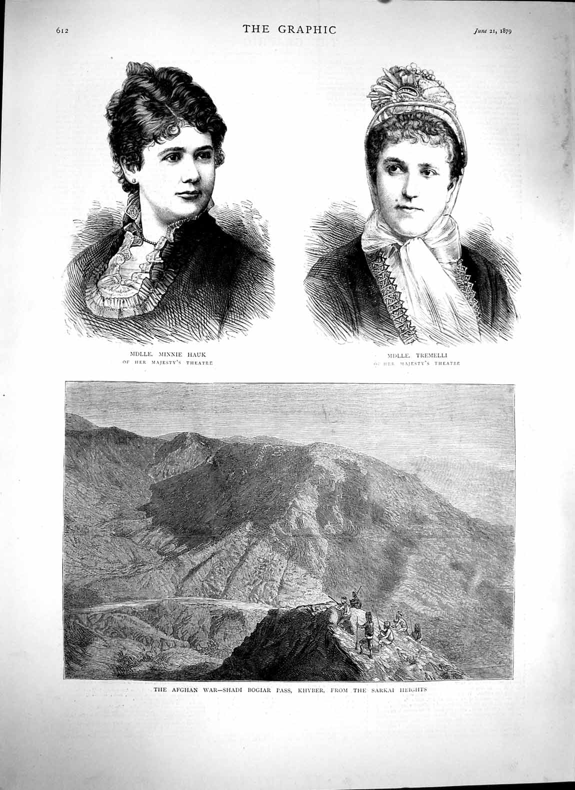 Old Antique Print 1879 Afghan War Shadi Bogiar Pass Khyber Hauk Theatre 19th
