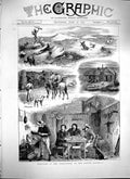 Original Old Antique Print 1879 America Indians Horses Men Hut Cooking Animals