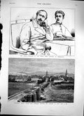 Old Antique Print 1879 Prince Louis Napoleon Chiselhurst Saarbruck Bridge 19th