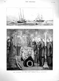 Old Antique Print 1879 Funeral Prince Napoleon Woolwich Ship Enchantress 19th