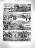 Original Old Antique Print 1879 Zulu War Fort Dundee Dragoons Highlanders Army