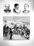 Original Old Antique Print 1879 Zulu War John Dunn Smart Composer Canon Beadon