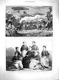 Original Old Antique Print 1879 Zulu War Upolo River Deebles Army Nurses Natal