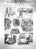 Old Antique Print 1879 Walking Tour Railway Train Men England Travelling 19th