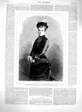Original Old Antique Print 1879 Archduchess Maria Christina Austria Queen Spain